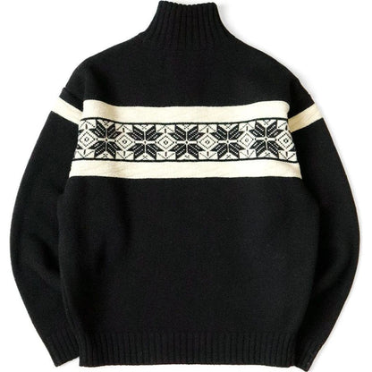Kapital 5G Wool Snow Pattern Half Zip Sweater
