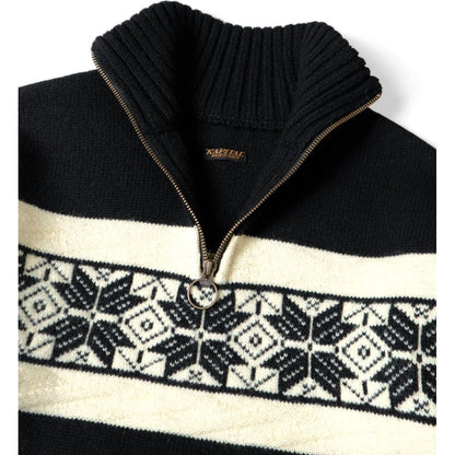 Kapital 5G Wool Snow Pattern Half Zip Sweater
