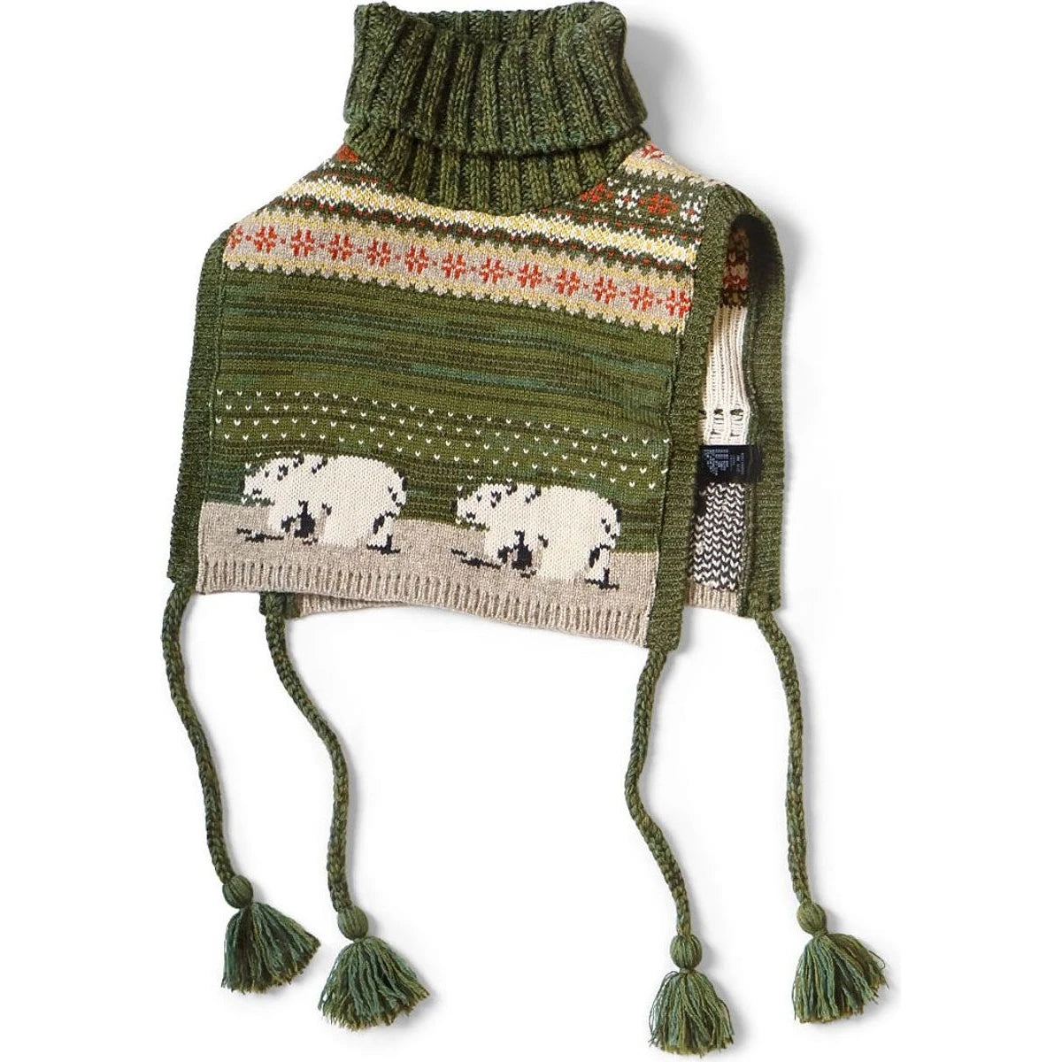 Kapital 5G Wool White Bear High Neck Bib Poncho