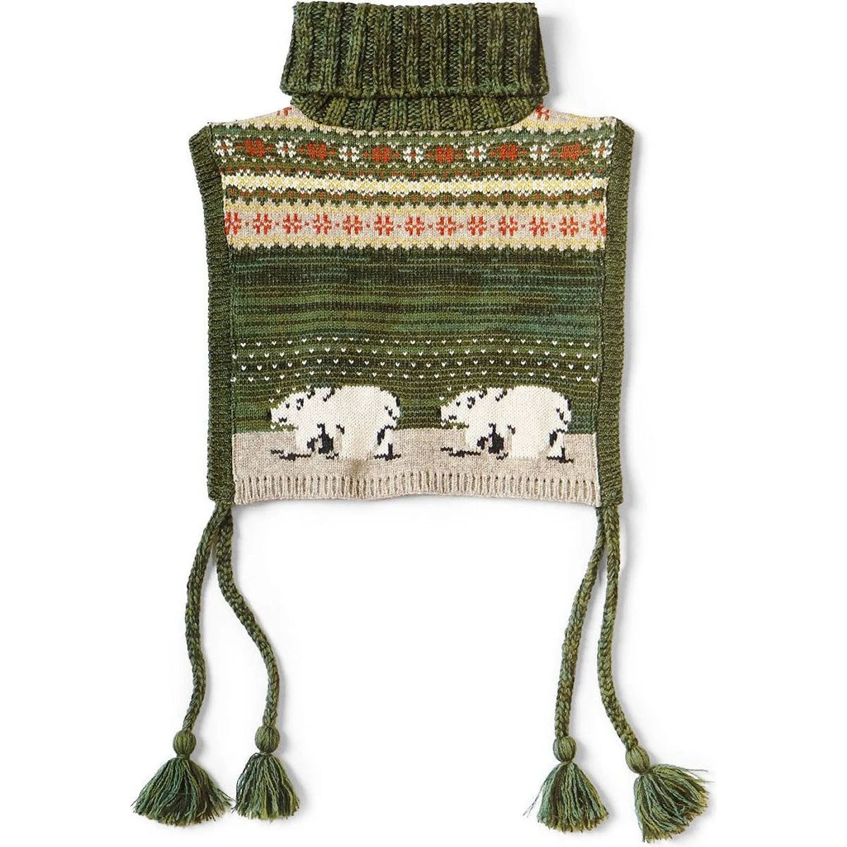 Kapital 5G Wool White Bear High Neck Bib Poncho