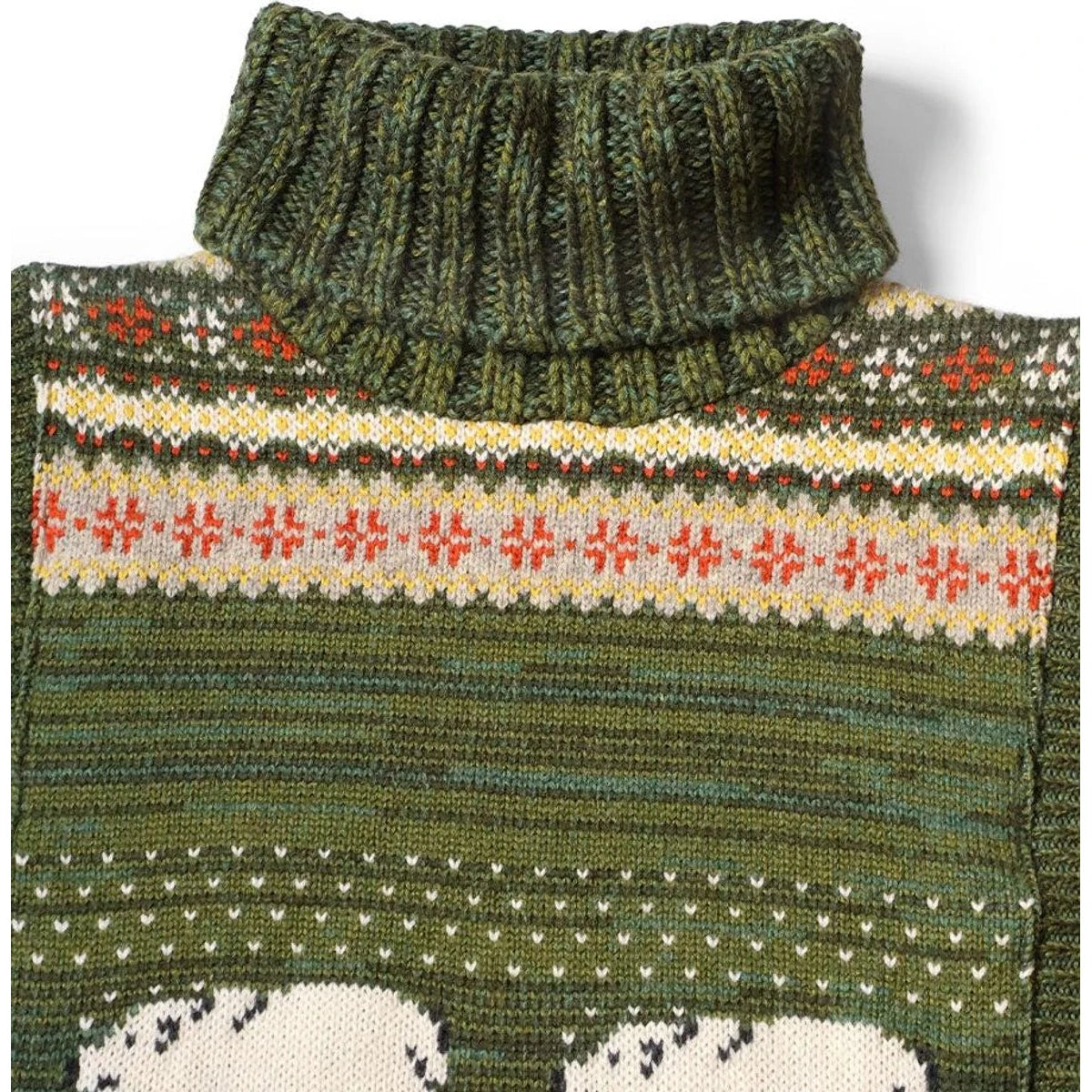 Kapital 5G Wool White Bear High Neck Bib Poncho