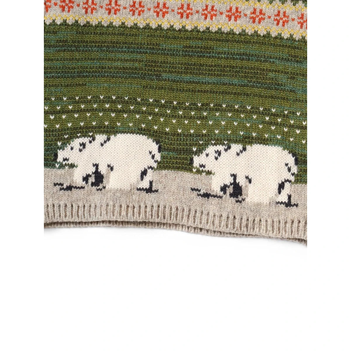 Kapital 5G Wool White Bear High Neck Bib Poncho