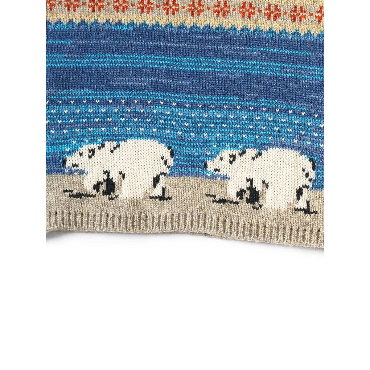 Kapital 5G Wool White Bear High Neck Bib Poncho
