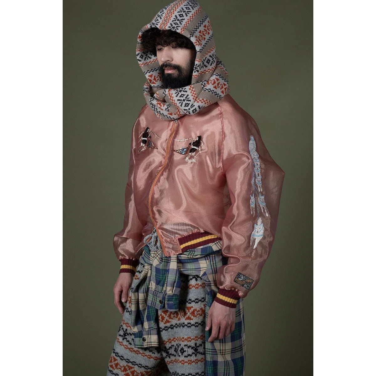 Kapital 5G Wool Yellowknife Fair Isle Balaclava Scarf