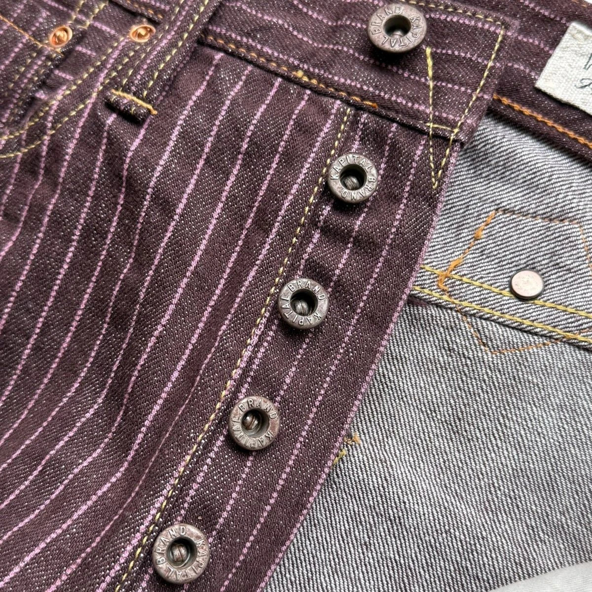 Kapital 5P Denim Pinstripe Sashiko Pants