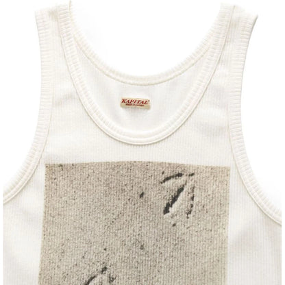 Kapital Stretch Rib Knit Tank Top (Gull Footprint)