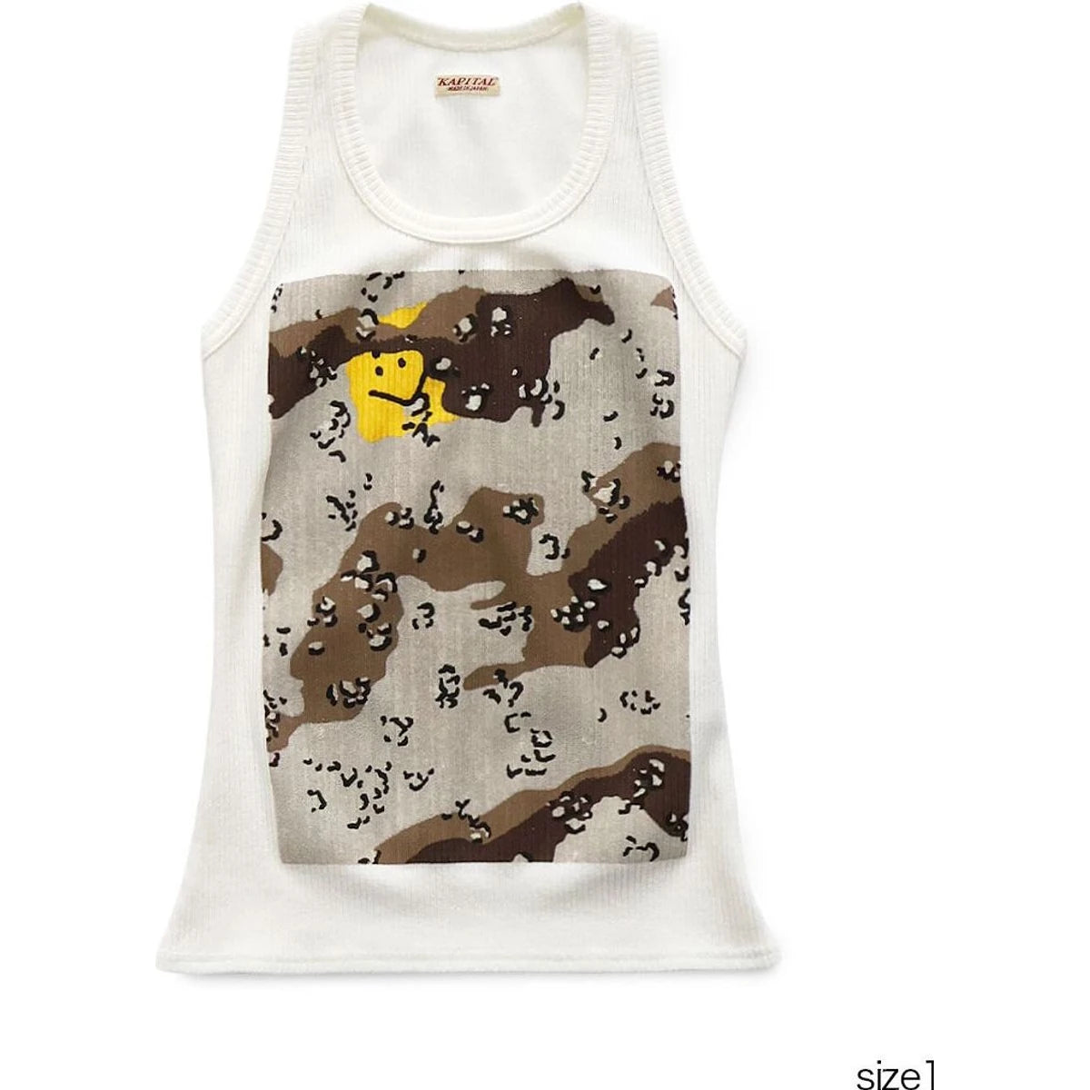 Kapital Stretch Rib Knit Tank Top (Peckish Chocolate Chip Camo)