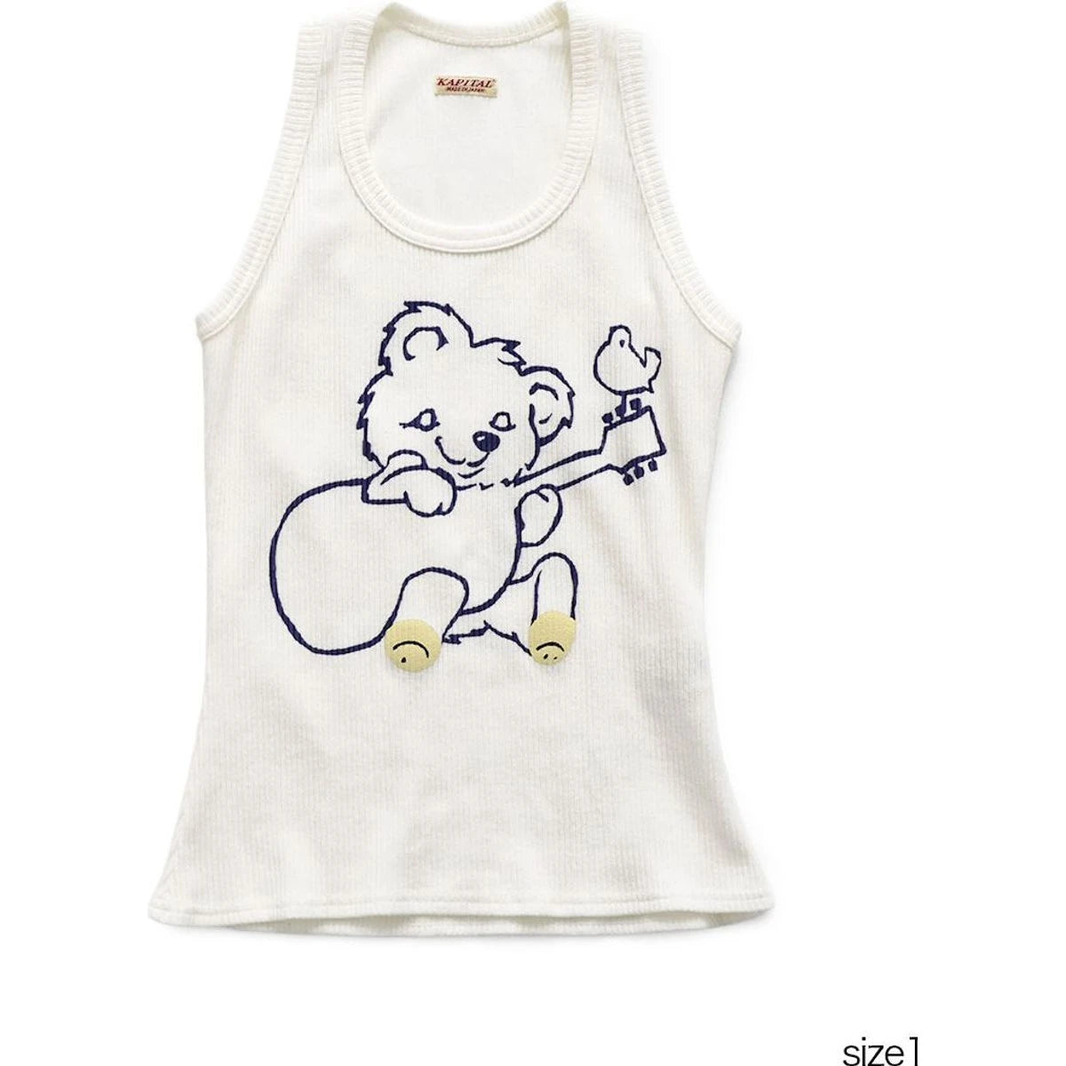 Kapital Stretch Rib Knit Tank Top (Little Bear & Harmony Print)