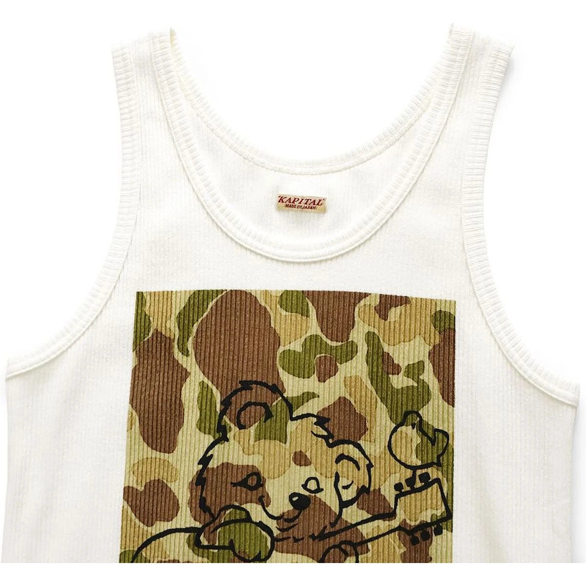 Kapital Stretch Rib Knit Tank Top (Camouflage Little Bear & Harmony Print)