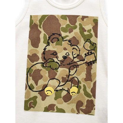 Kapital Stretch Rib Knit Tank Top (Camouflage Little Bear & Harmony Print)