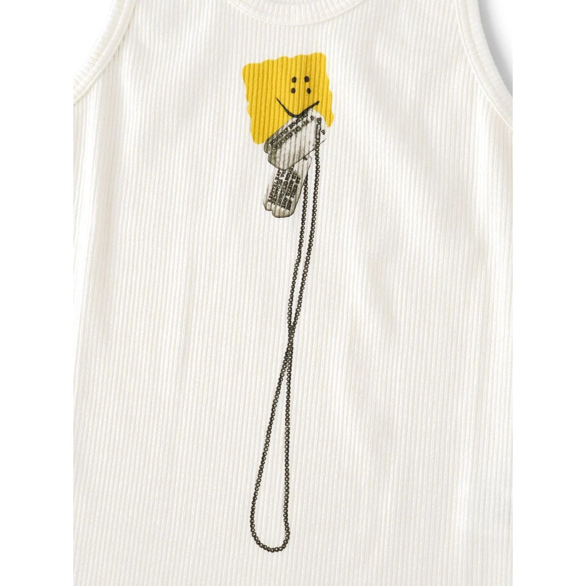 Kapital Stretch Rib Knit Tank Top (Peckish Dog Tag Print)