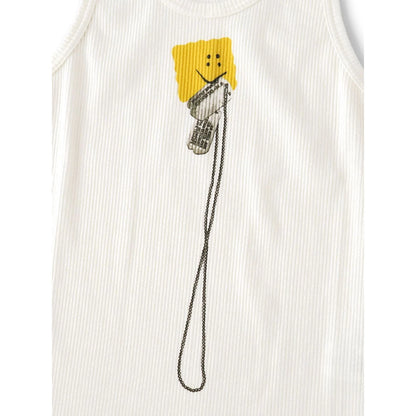 Kapital Stretch Rib Knit Tank Top (Peckish Dog Tag Print)