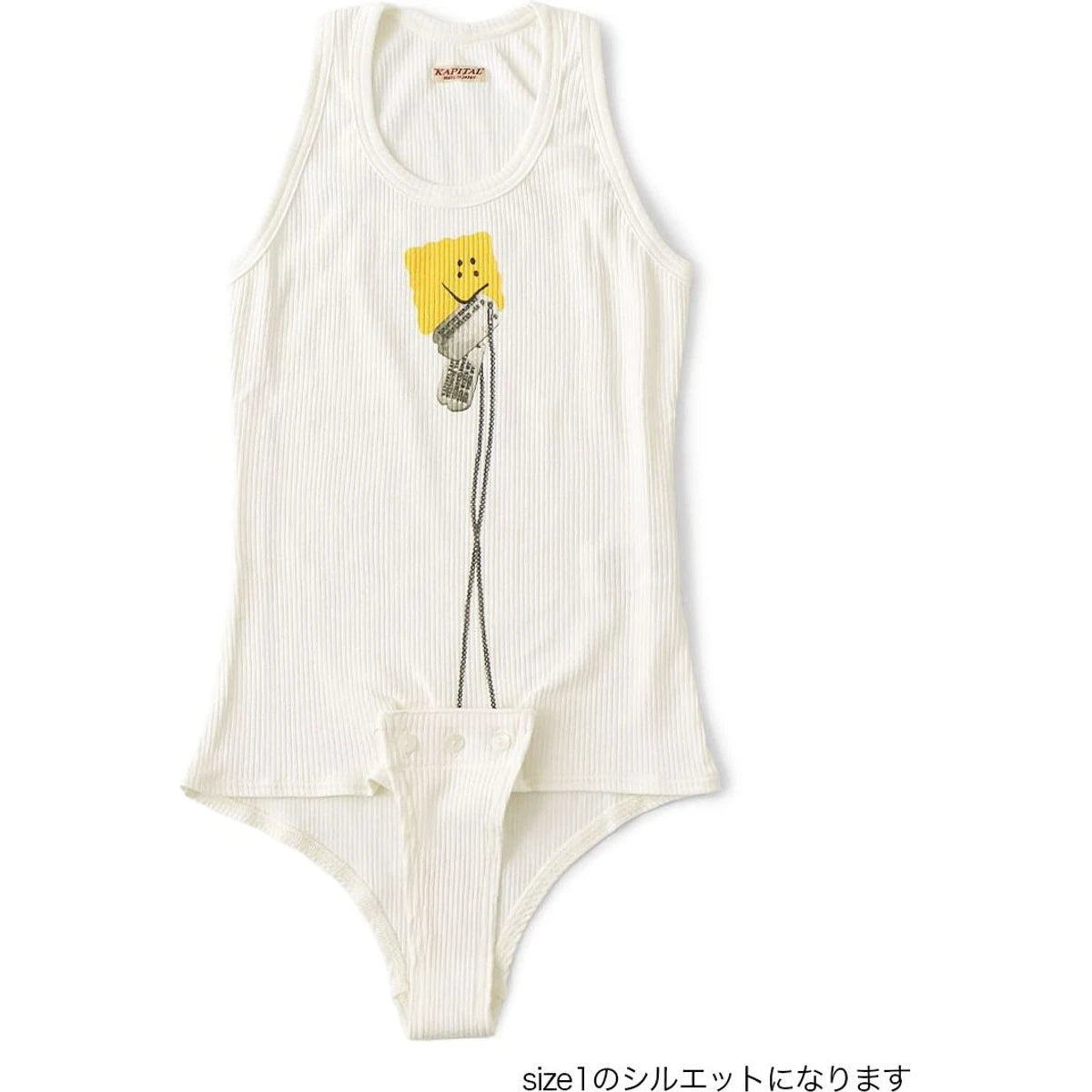 Kapital Random Stretch Rib Knit Swim Tank Top (Peckish Dock Tag Print)