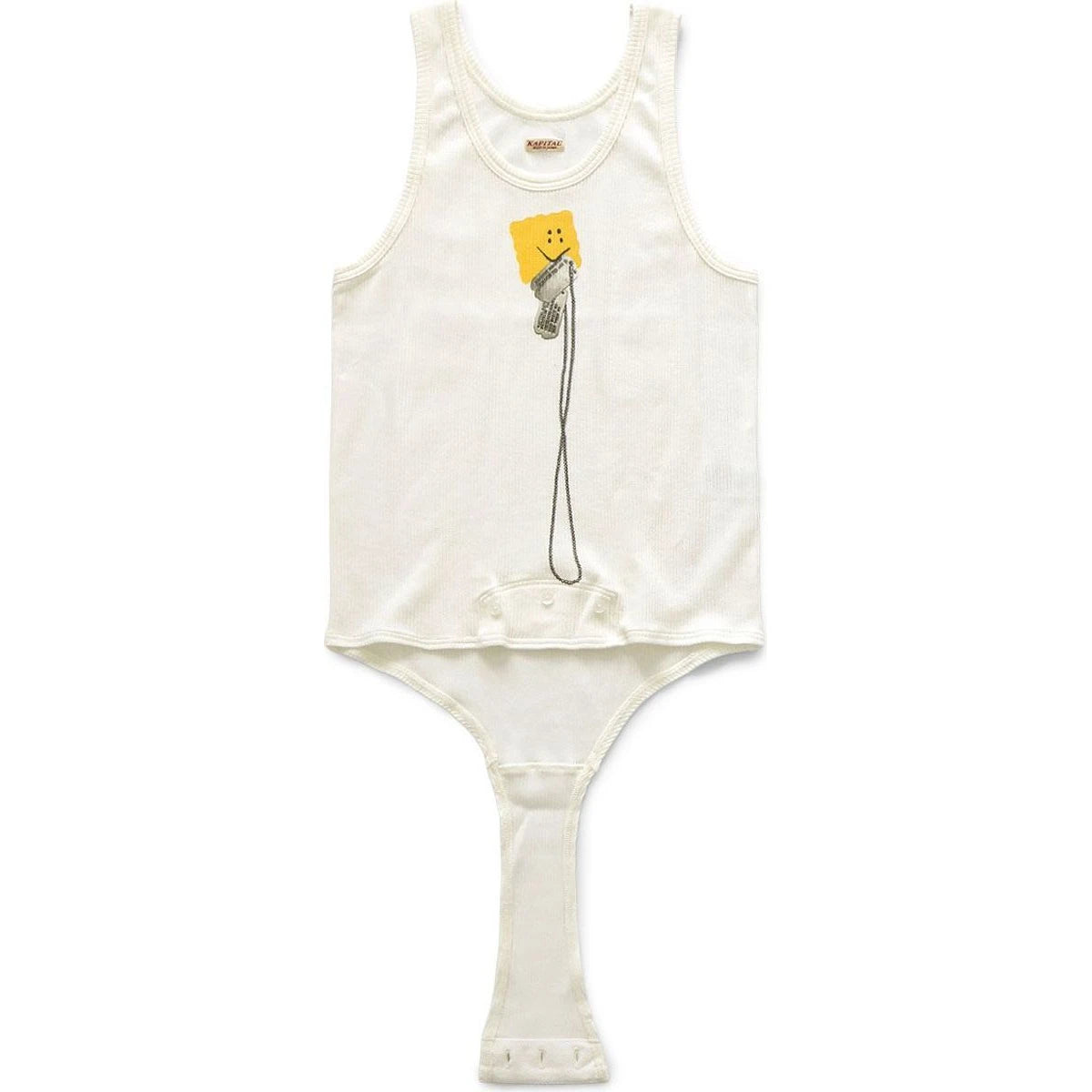 Kapital Random Stretch Rib Knit Swim Tank Top (Peckish Dock Tag Print)