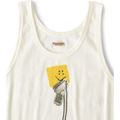 Kapital Random Stretch Rib Knit Swim Tank Top (Peckish Dock Tag Print)