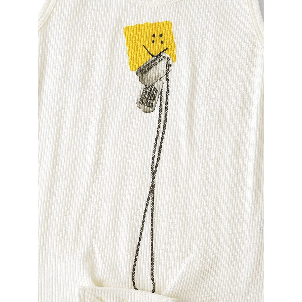 Kapital Random Stretch Rib Knit Swim Tank Top (Peckish Dock Tag Print)