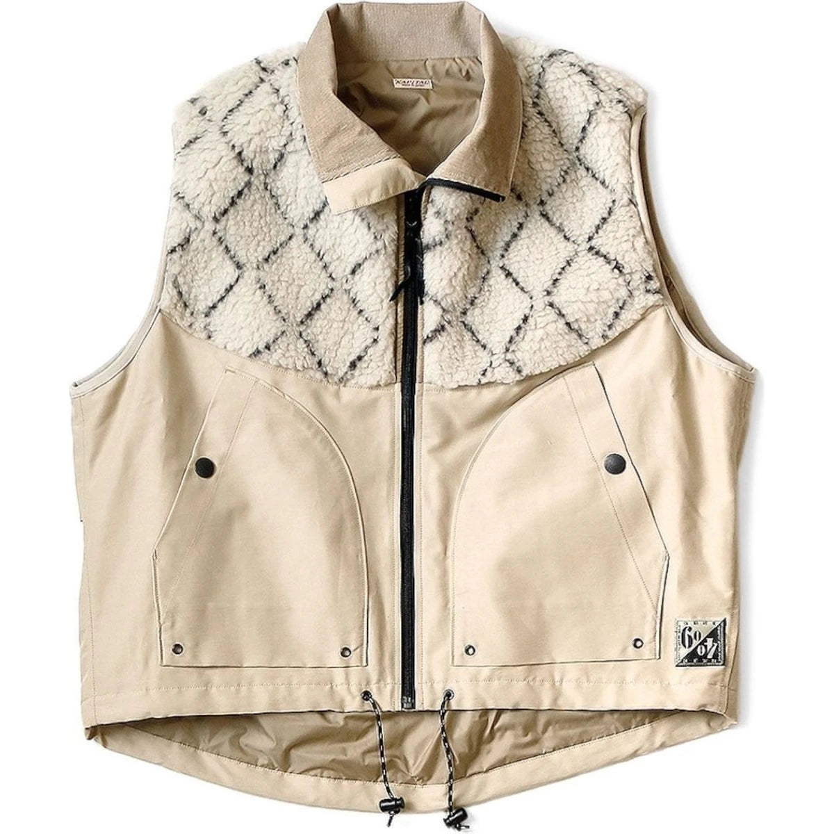 Kapital 60/40 Cross x Road Sashiko Fleece Hutte Vest