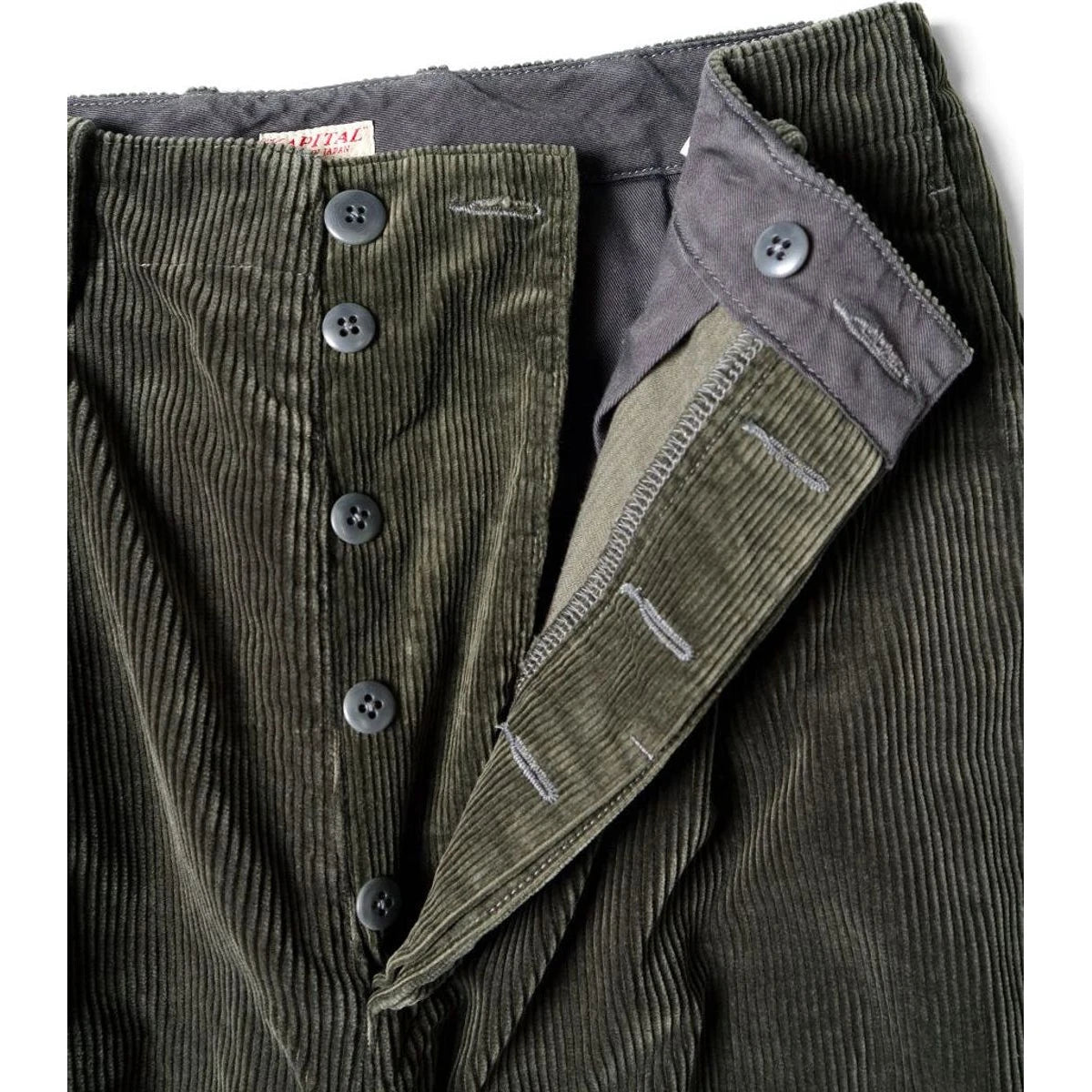 Kapital 7-Wale Corduroy High Waisted Nime Pants