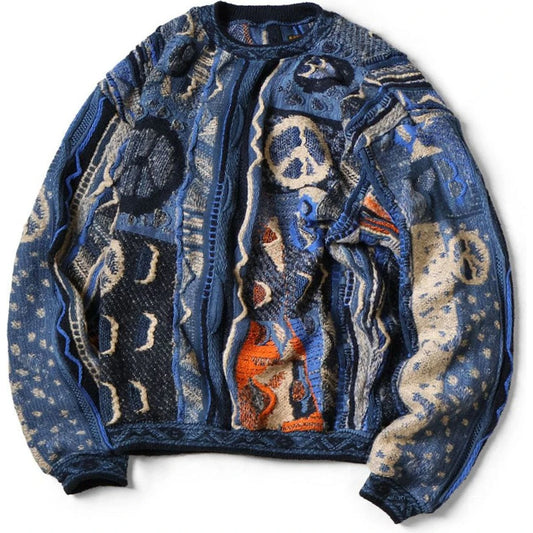 Kapital 7G Boro Gaudy Knit Crewneck Sweater