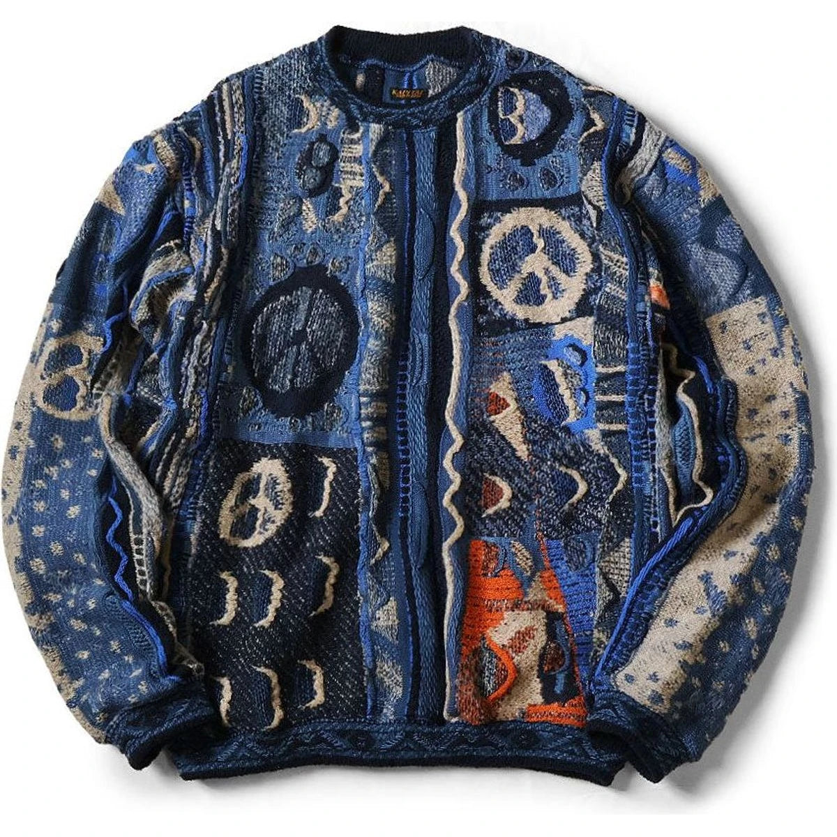 Kapital 7G Boro Gaudy Knit Crewneck Sweater