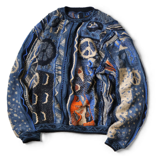 Kapital 7G Boro Gaudy Knit Crewneck Sweater