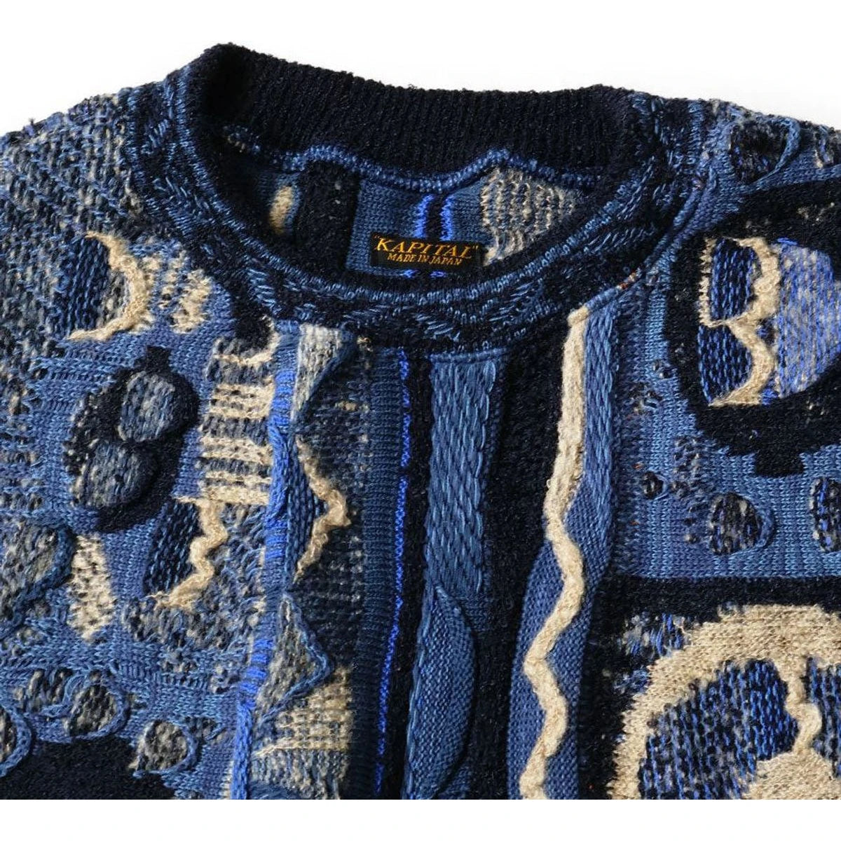 Kapital 7G Boro Gaudy Knit Crewneck Sweater