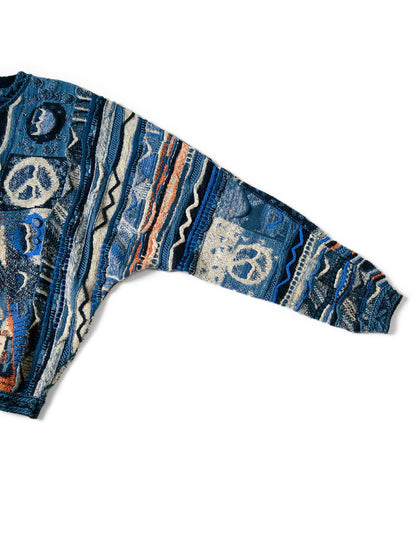 Kapital 7G Boro Gaudy Knit Crewneck Sweater