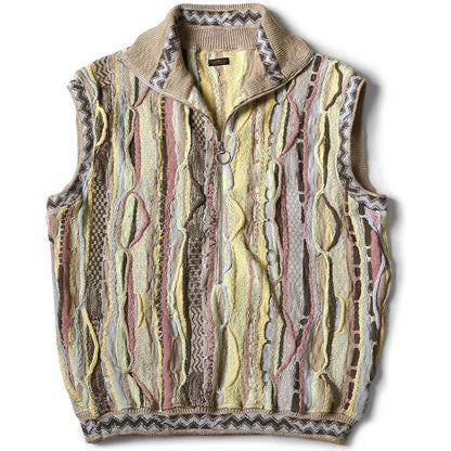 Kapital 7G Knit Gaudy Half Zip Vest