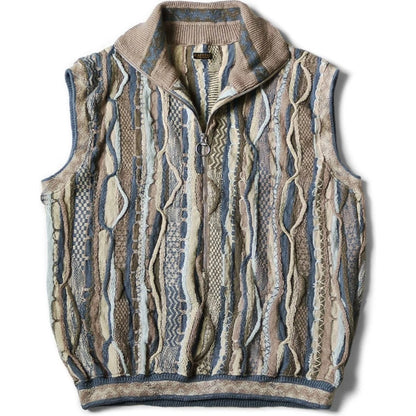 Kapital 7G Knit Gaudy Half Zip Vest