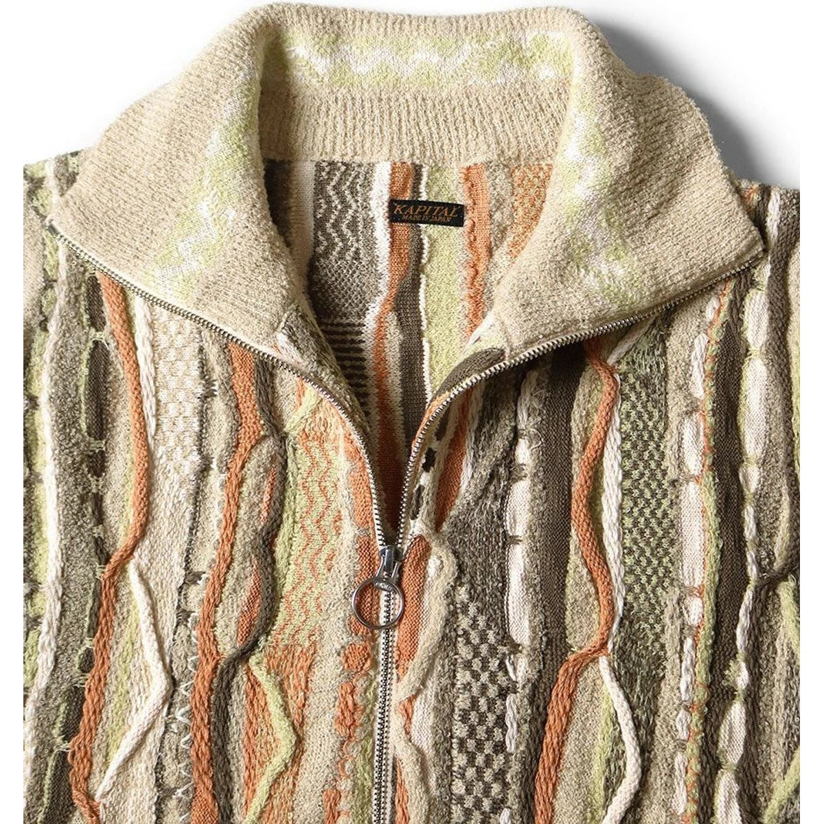 Kapital 7G Knit Gaudy Half Zip Vest
