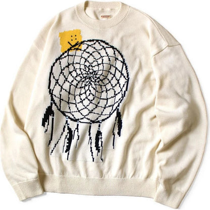 Kapital 7G Knit Peckish Dreamcatcher Crew Neck Sweater