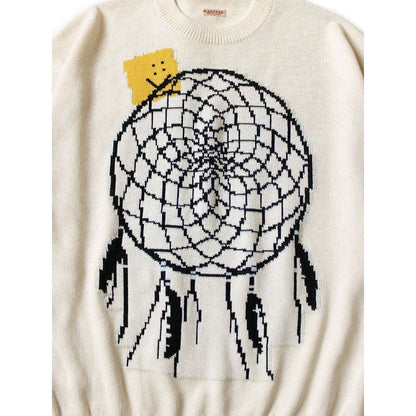 Kapital 7G Knit Peckish Dreamcatcher Crew Neck Sweater