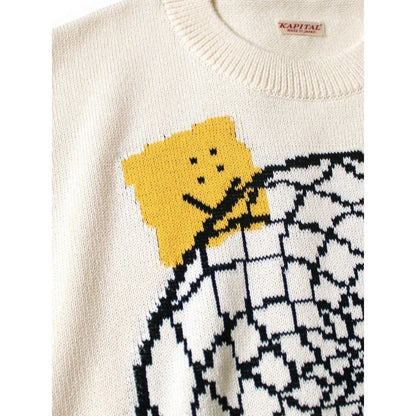 Kapital 7G Knit Peckish Dreamcatcher Crew Neck Sweater