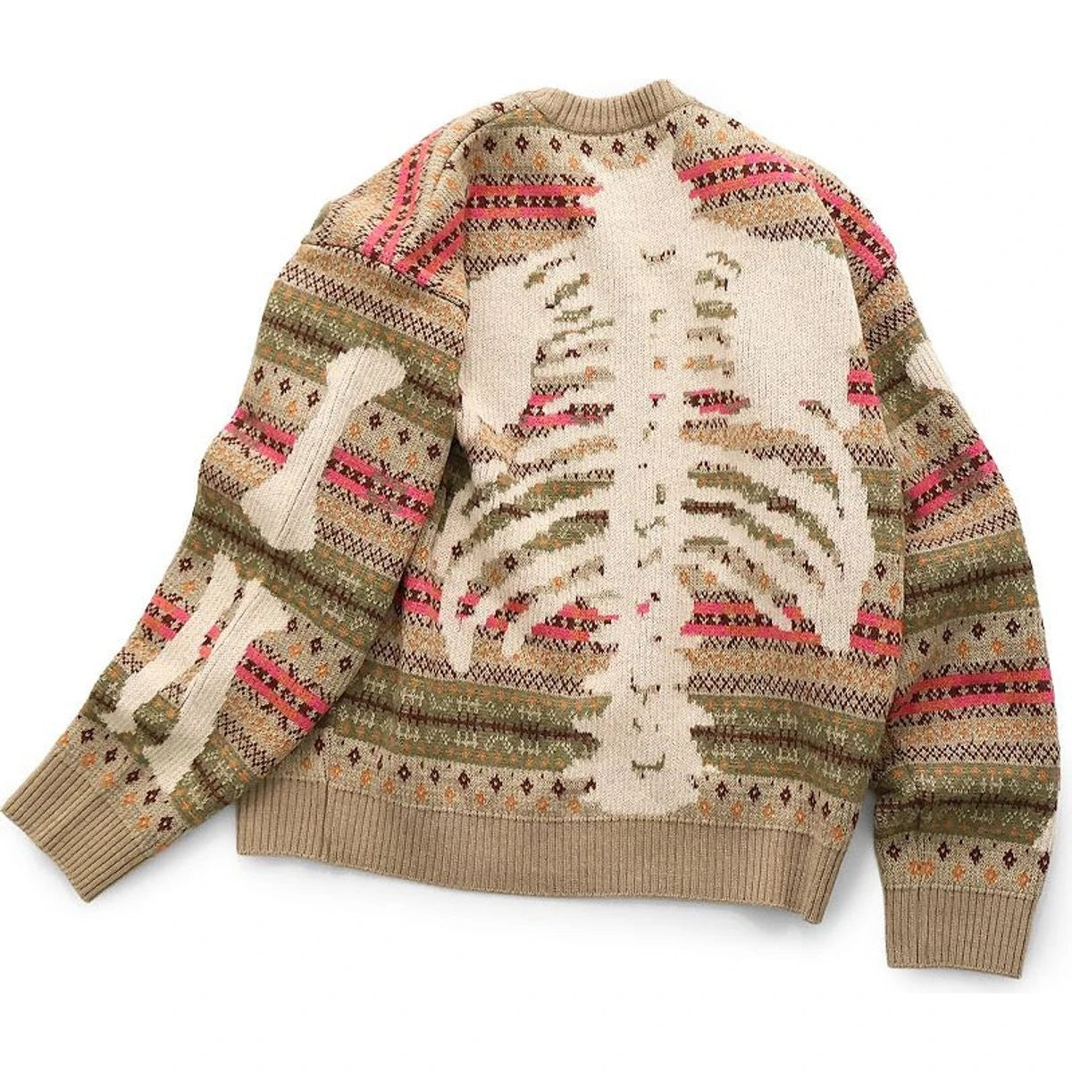 Kapital 7G Wool Fair Isle Bone Crew Neck Sweater