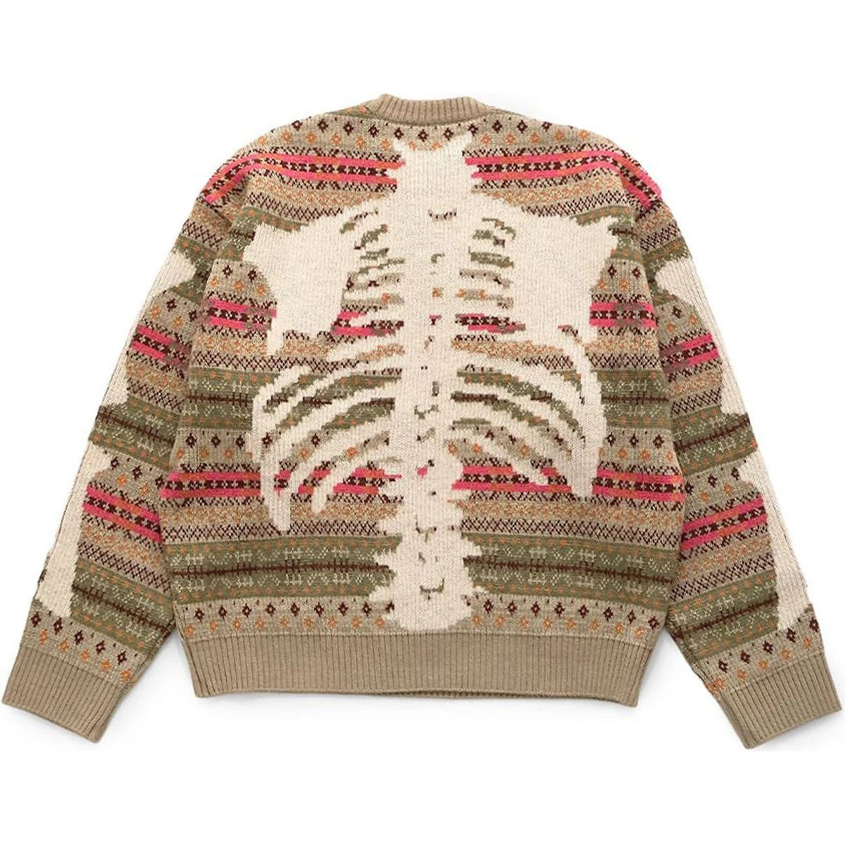 Kapital 7G Wool Fair Isle Bone Crew Neck Sweater