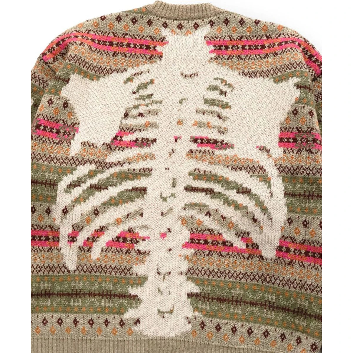 Kapital 7G Wool Fair Isle Bone Crew Neck Sweater