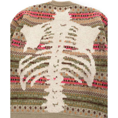 Kapital 7G Wool Fair Isle Bone Crew Neck Sweater