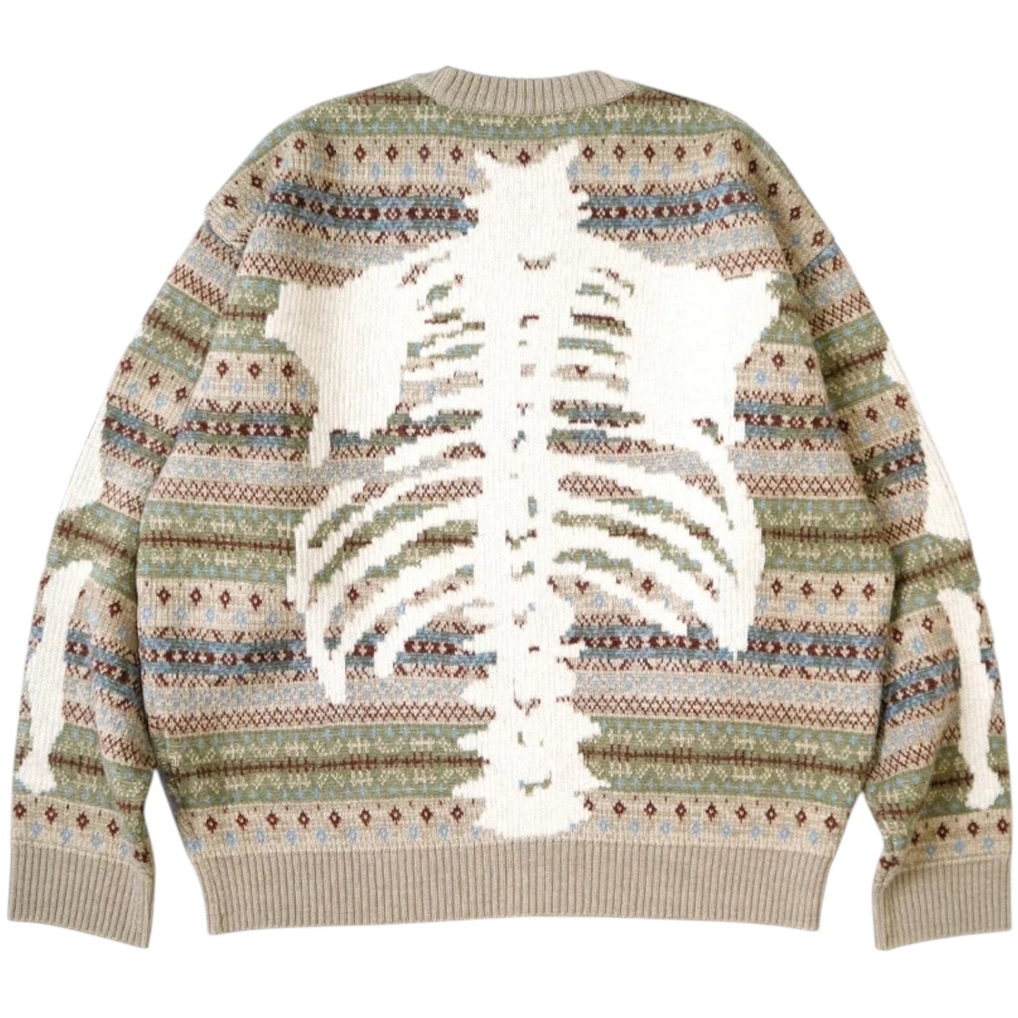 Kapital 7G Wool Fair Isle Bone Crew Sweater