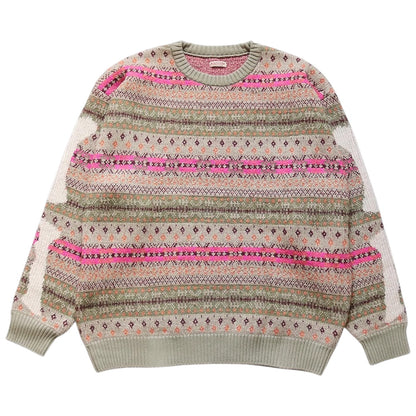 Kapital 7G Wool Fair Isle Bone Crew Sweater