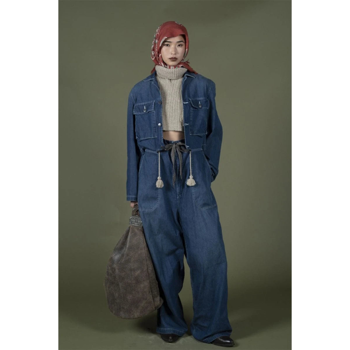 Kapital 7G Wool High Neck Bib Poncho