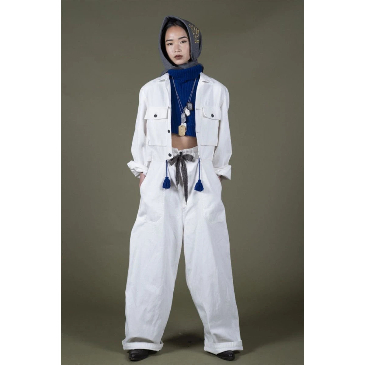 Kapital 7G Wool High Neck Bib Poncho