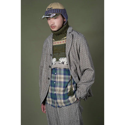 Kapital 8-Wale Corduroy Dawson-Stripe Pattern Hospital Jacket