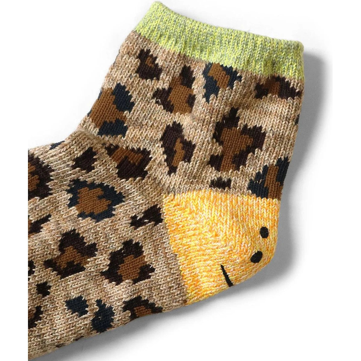 Kapital 84 Rainbowy Happy Heel Leopard Ankle Socks