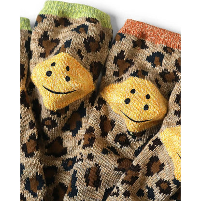Kapital 84 Rainbowy Happy Heel Leopard Ankle Socks