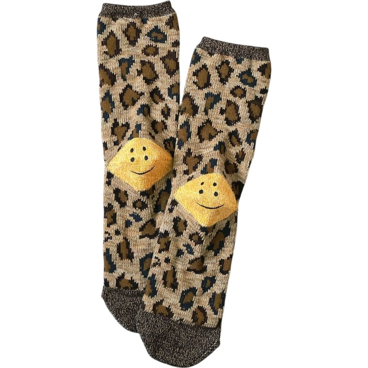 Kapital 84 Rainbowy Happy Heel Leopard Print Socks