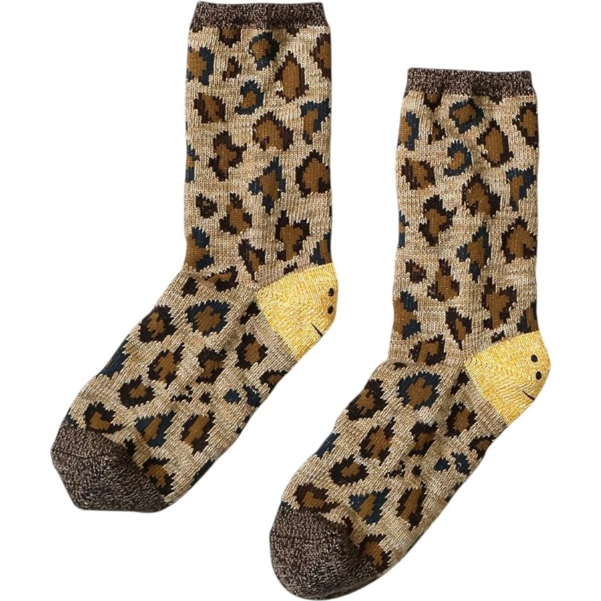 Kapital 84 Rainbowy Happy Heel Leopard Print Socks