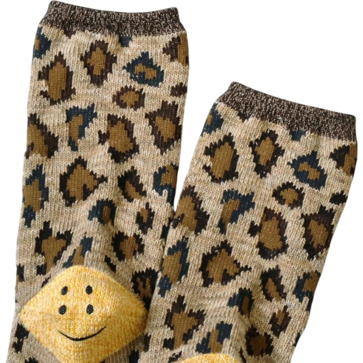 Kapital 84 Rainbowy Happy Heel Leopard Print Socks