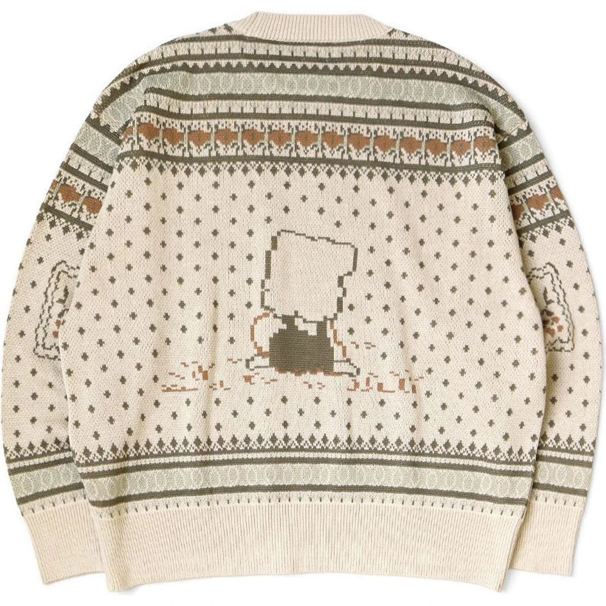 Kapital 8G Cotton Knit Peckish Rainbowy Fair Isle Crew Sweater