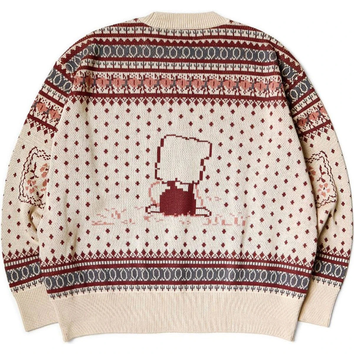 Kapital 8G Cotton Knit Peckish Rainbowy Fair Isle Crew Sweater