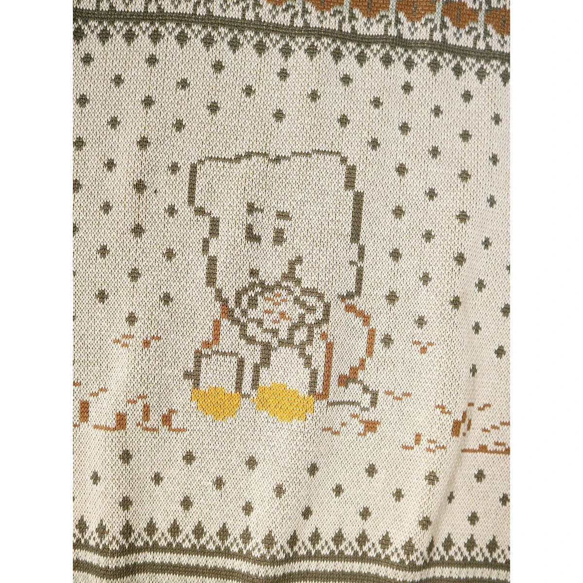 Kapital 8G Cotton Knit Peckish Rainbowy Fair Isle Crew Sweater